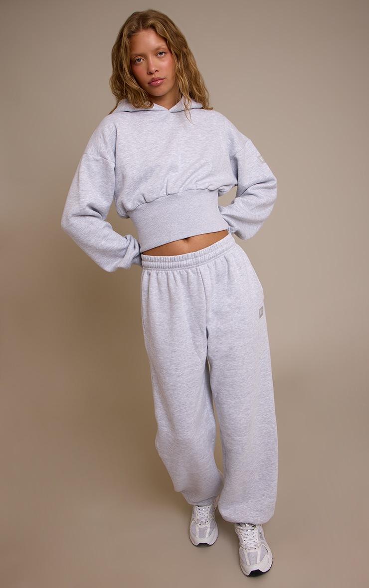 Pretty Little Thing PLT Ash Grey Tab Drawcord Cuff Sweatpants