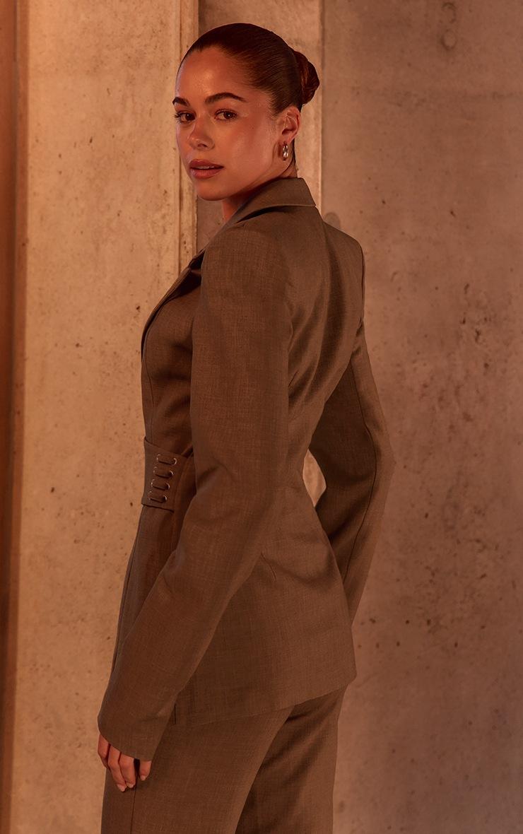 Pretty Little Thing PLT Label Dark Sage Tailored Cinched Waist Blazer