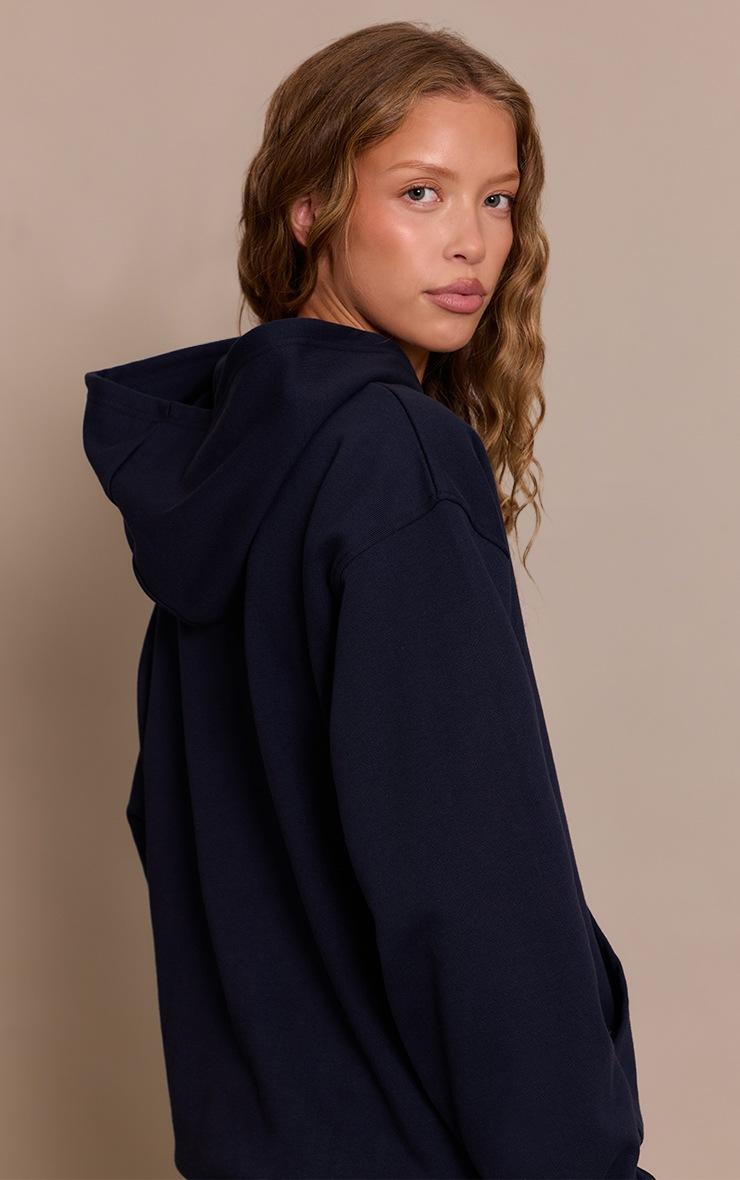Pretty Little Thing PLT Navy 440 GSM Heavyweight Cotton Loopback Hoodie