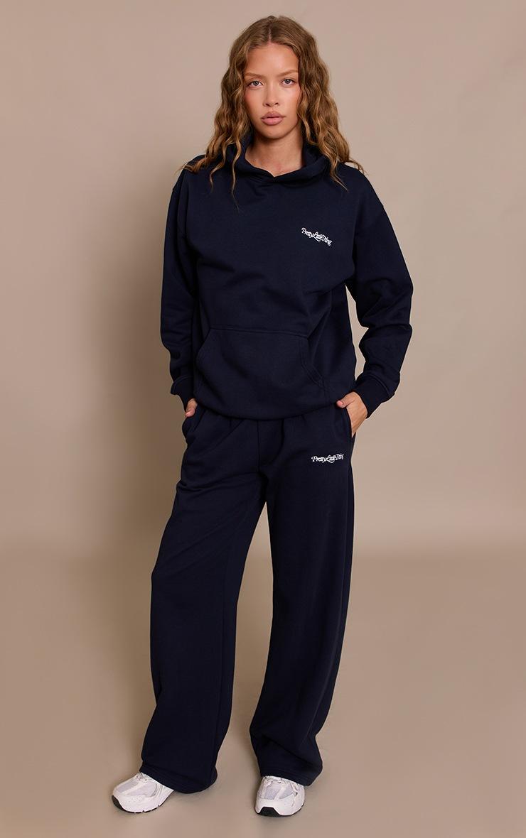 Pretty Little Thing PLT Navy 440 GSM Heavyweight Cotton Loopback Hoodie