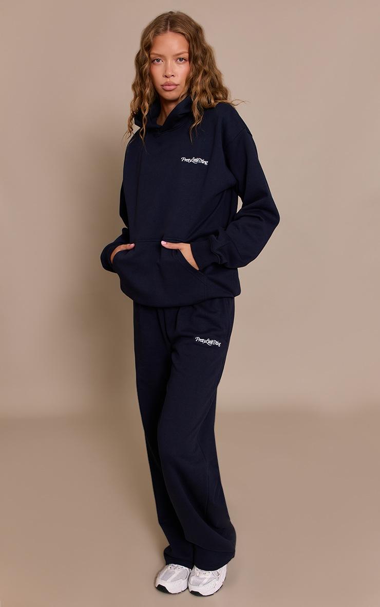 Pretty Little Thing PLT Navy 440 GSM Heavyweight Cotton Loopback Straight Sweatpants