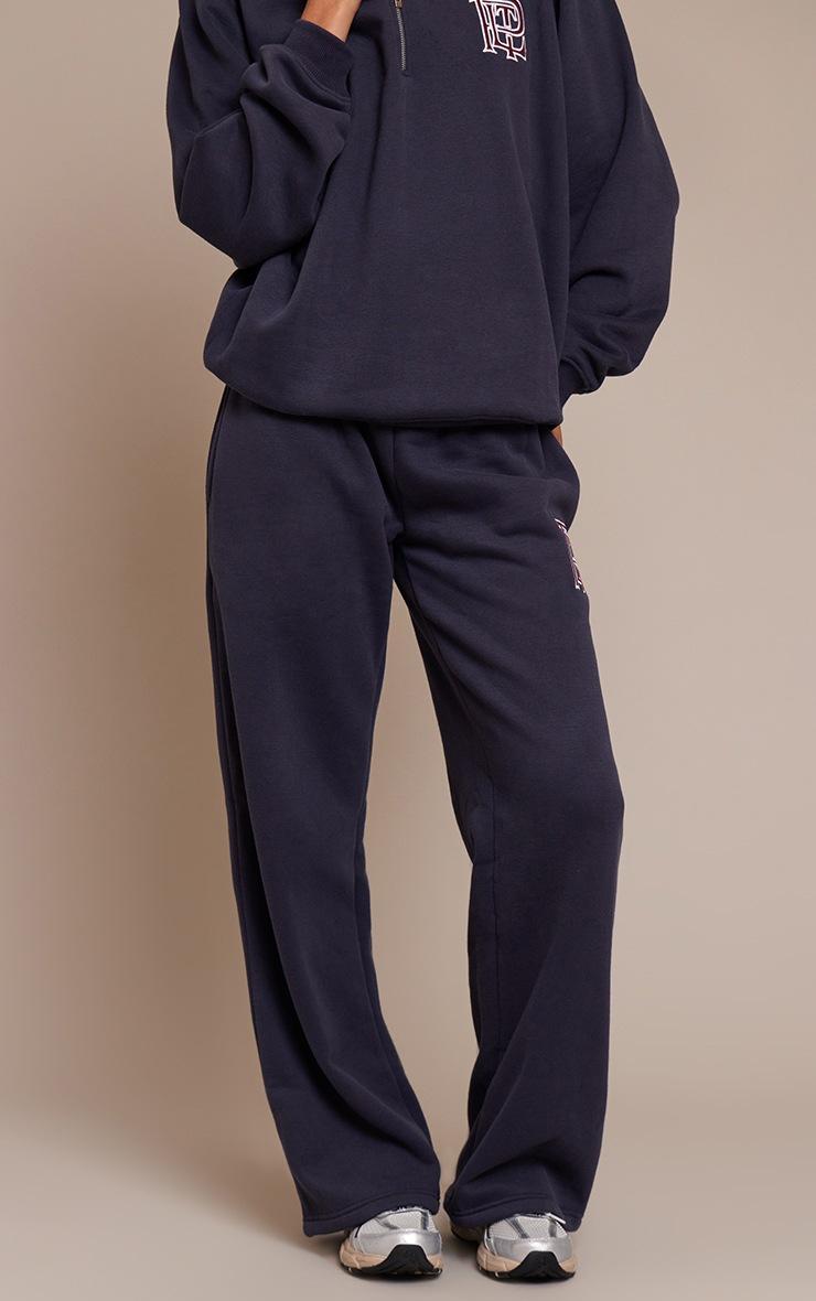 Pretty Little Thing PLT Navy Cotton Fleece Straight Leg Sweatpants