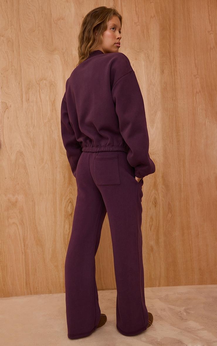 Pretty Little Thing Plum Cotton Fleece Straight Leg Sweatpants