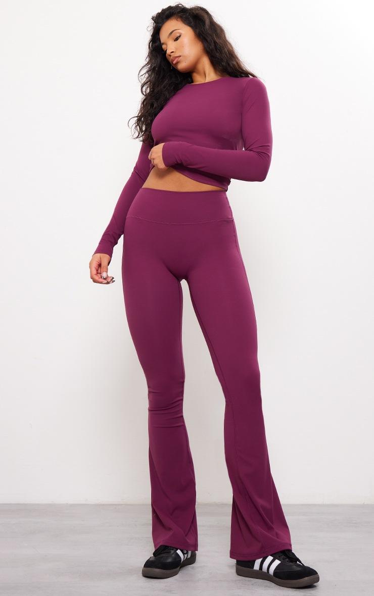 Pretty Little Thing Plum Sculpt Ultimate Flare Yoga Pants