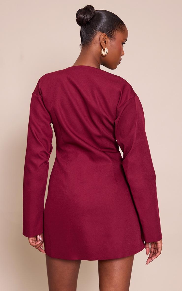 Pretty Little Thing Plum Woven Balloon Sleeve Blazer Dress