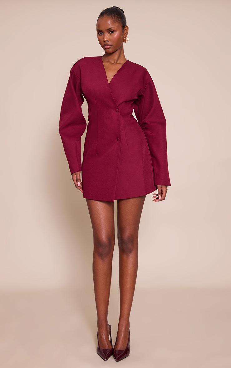 Pretty Little Thing Plum Woven Balloon Sleeve Blazer Dress