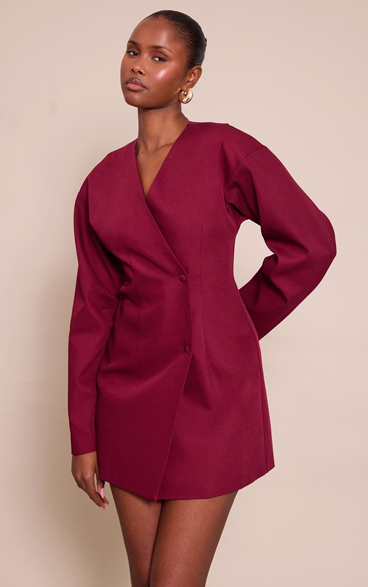 Pretty Little Thing Plum Woven Balloon Sleeve Blazer Dress