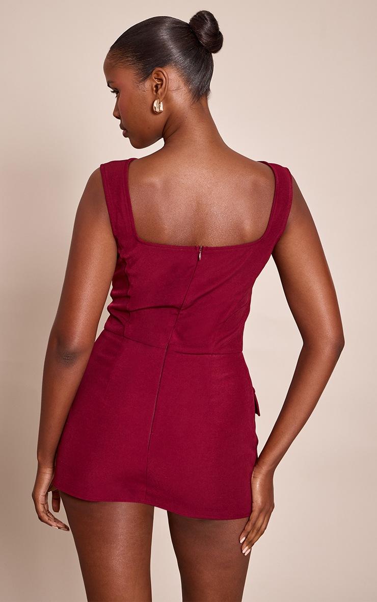 Pretty Little Thing Plum Woven Pocket Detail Sleeveless Skort Romper