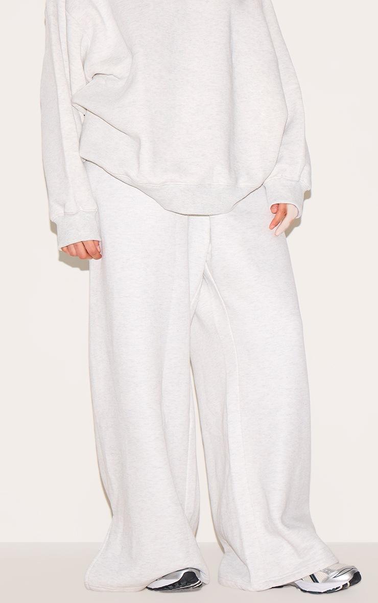 Pretty Little Thing Plus Ash Grey Flared Split Hem Sweatpants