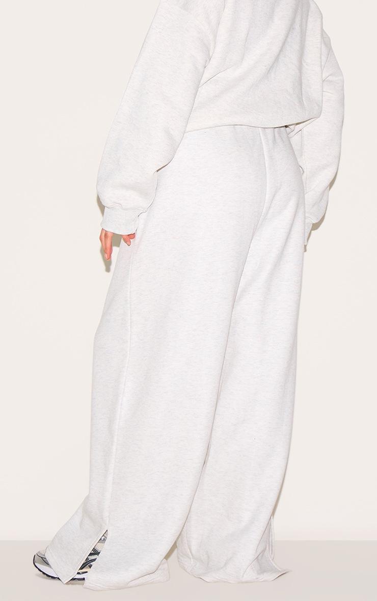 Pretty Little Thing Plus Ash Grey Flared Split Hem Sweatpants