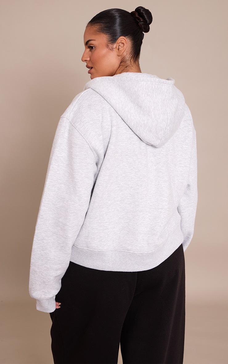 Pretty Little Thing Plus Ash Grey Zip Through Hoodie