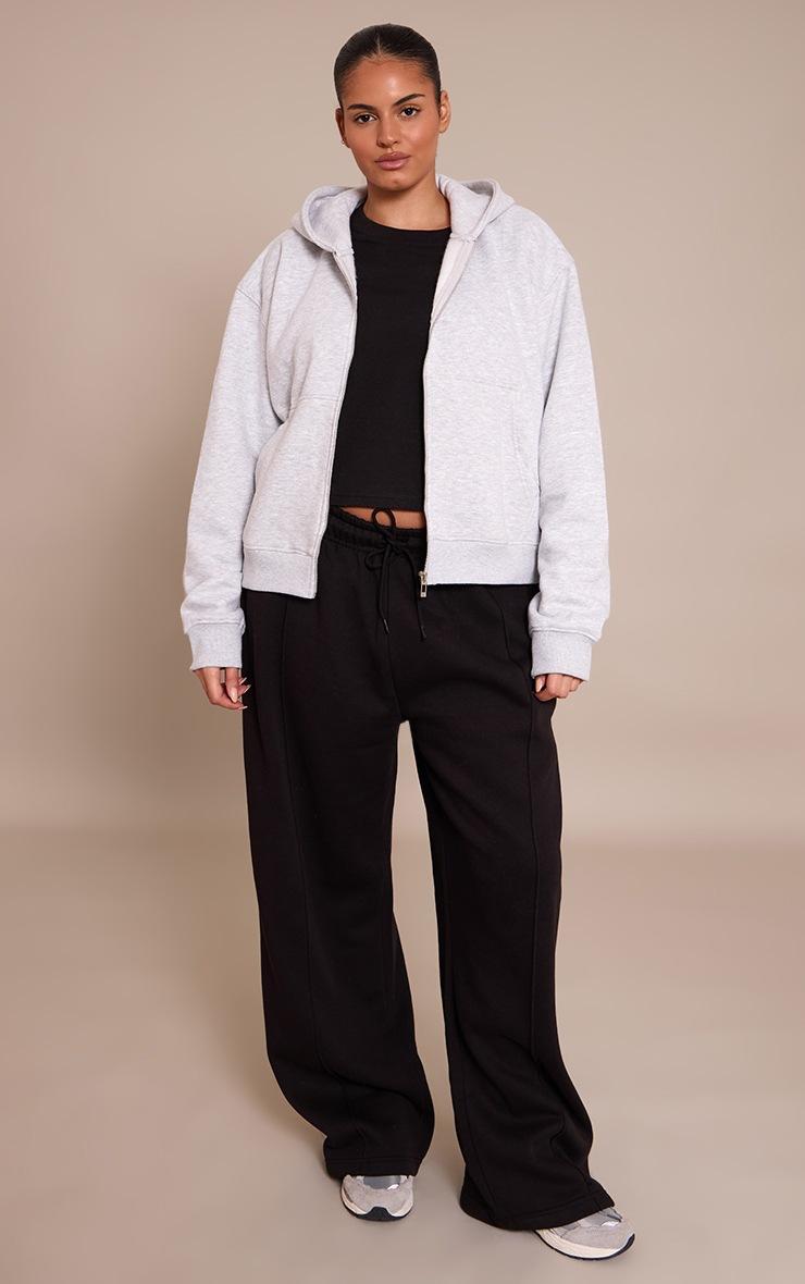 Pretty Little Thing Plus Ash Grey Zip Through Hoodie