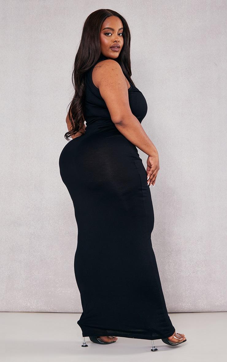 Pretty Little Thing Plus Black High Neck Midaxi Dress