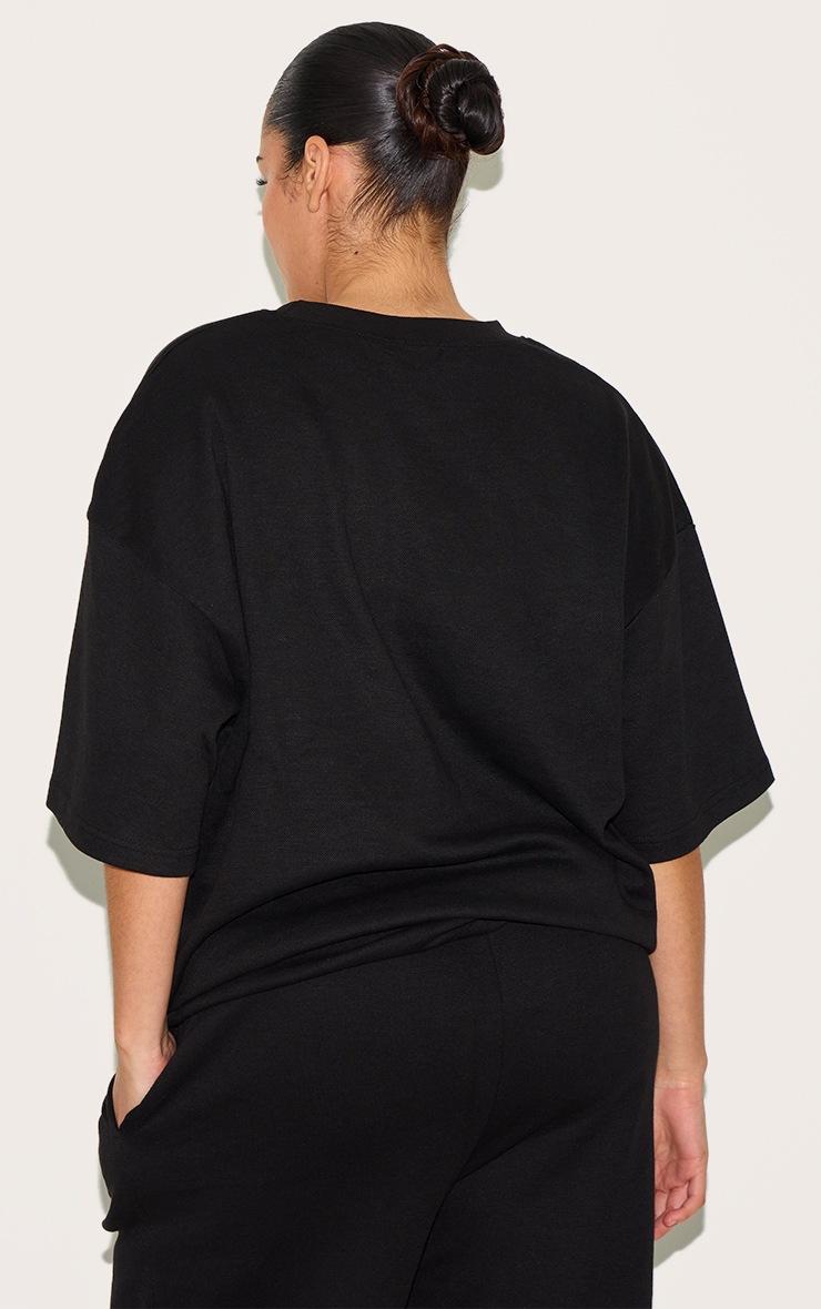 Pretty Little Thing Plus Black Jersey Oversized T-shirt