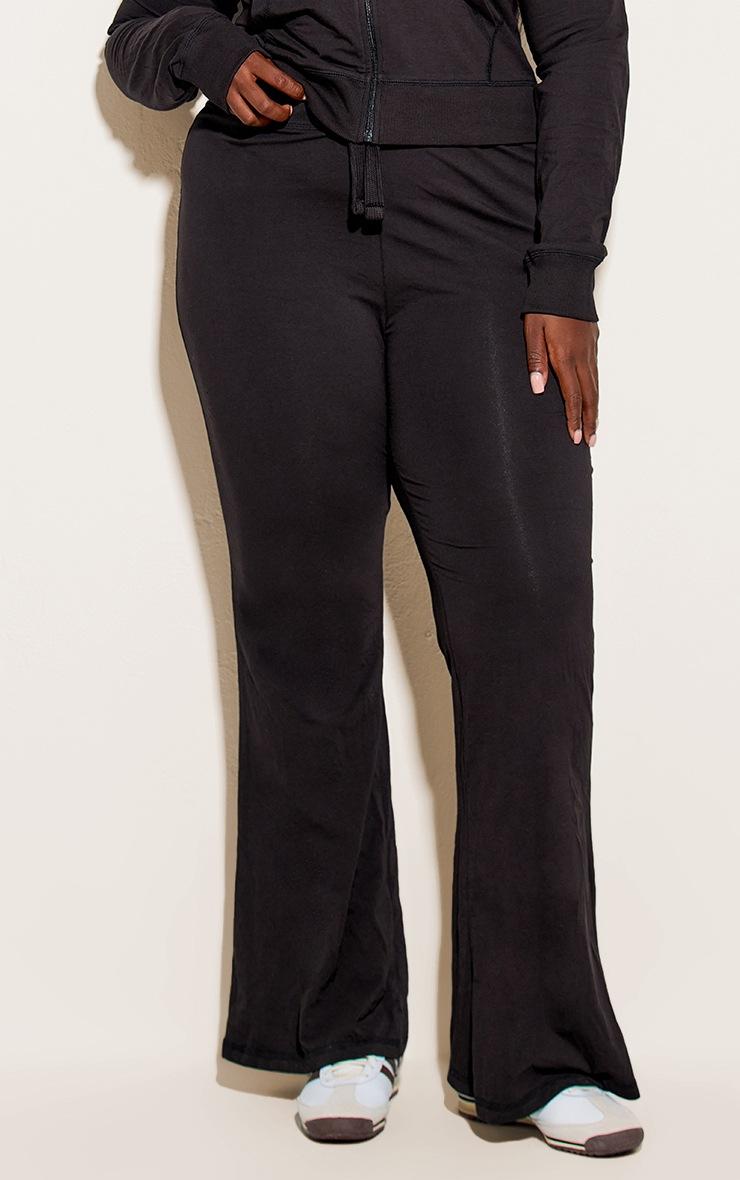 Pretty Little Thing Plus Black Low Rise Skinny Flare Pants