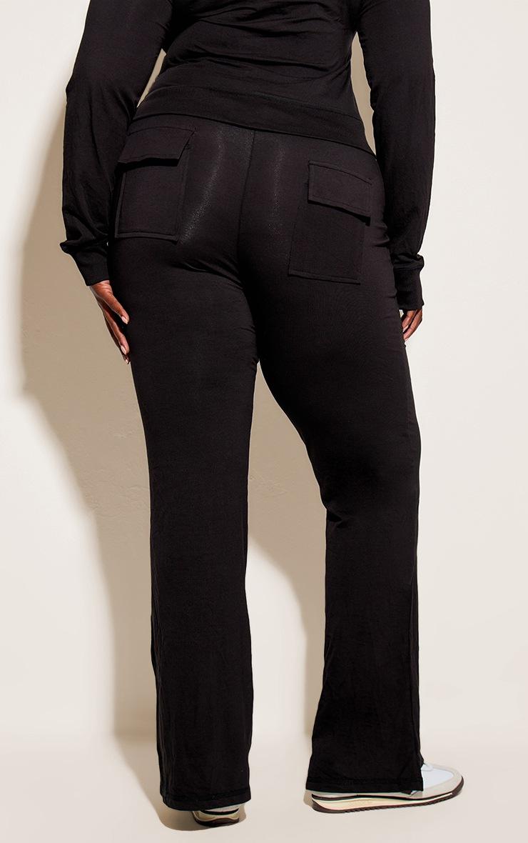 Pretty Little Thing Plus Black Low Rise Skinny Flare Pants