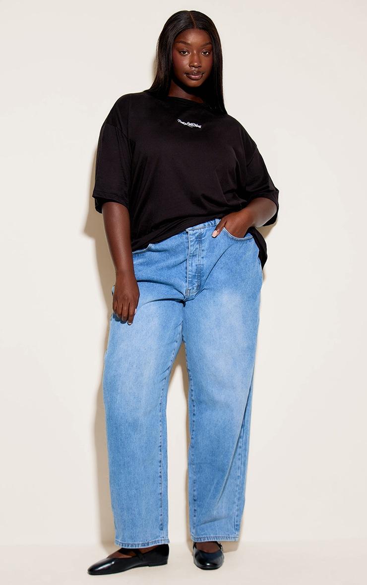 Pretty Little Thing Plus Black Prettylittlething Oversized T-Shirt