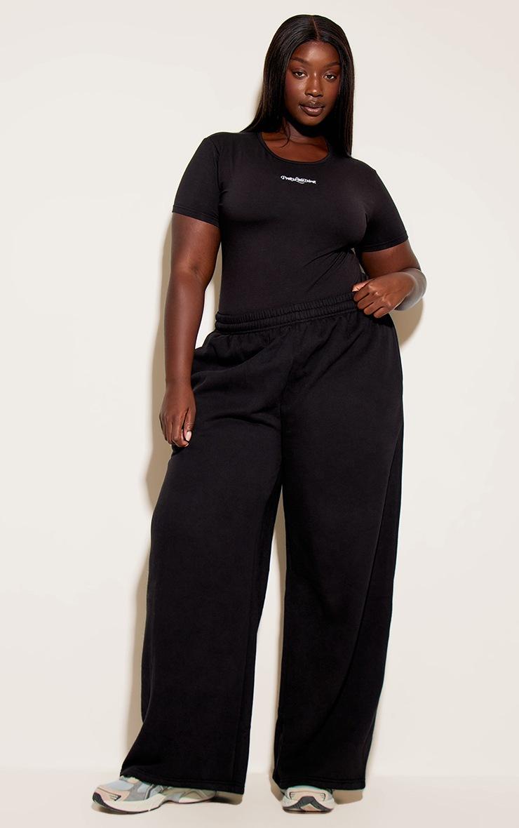Pretty Little Thing Plus Black Prettylittlething Short Sleeve Bodysuit