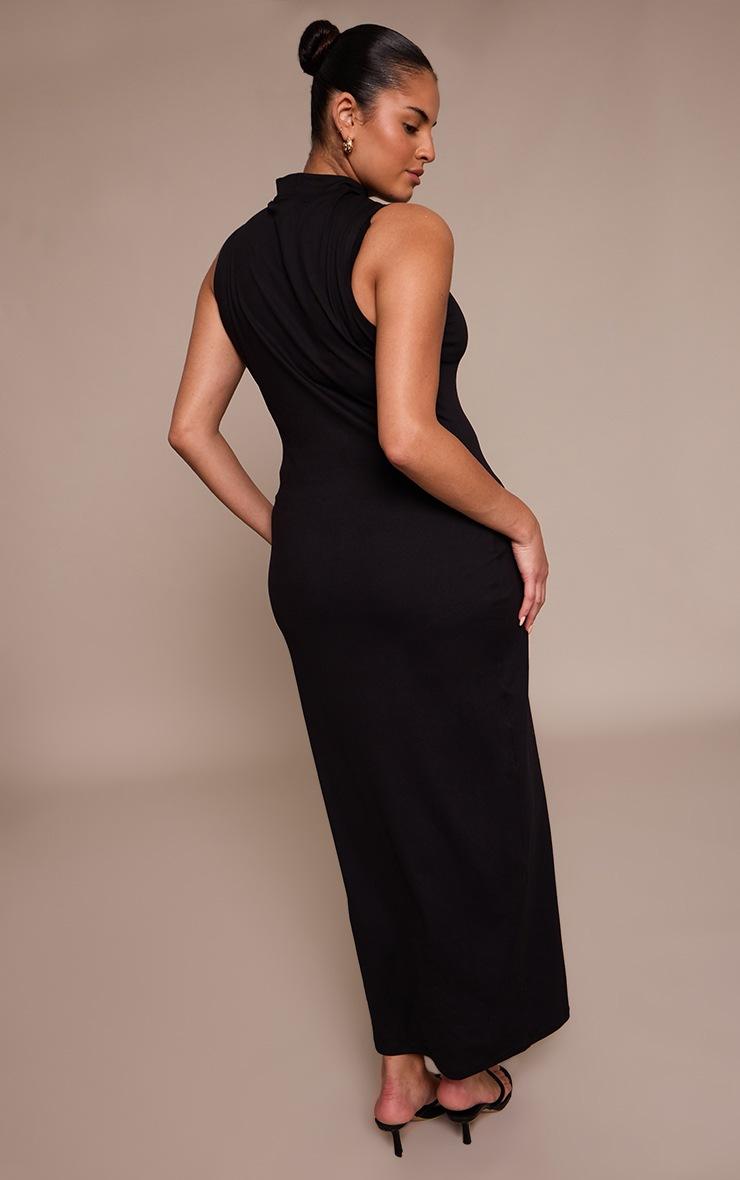 Pretty Little Thing Plus Black Sculpt High Neck Maxi Dress