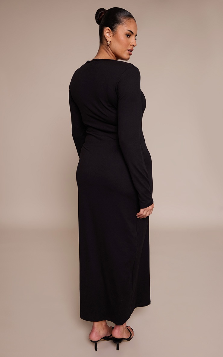Pretty Little Thing Plus Black Sculpt Scoop Neck Maxi Dress