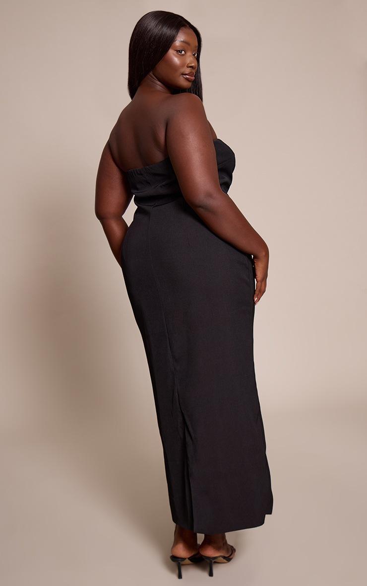 Pretty Little Thing Plus Black Trim Detail Bandeau Bodycon Maxi Dress