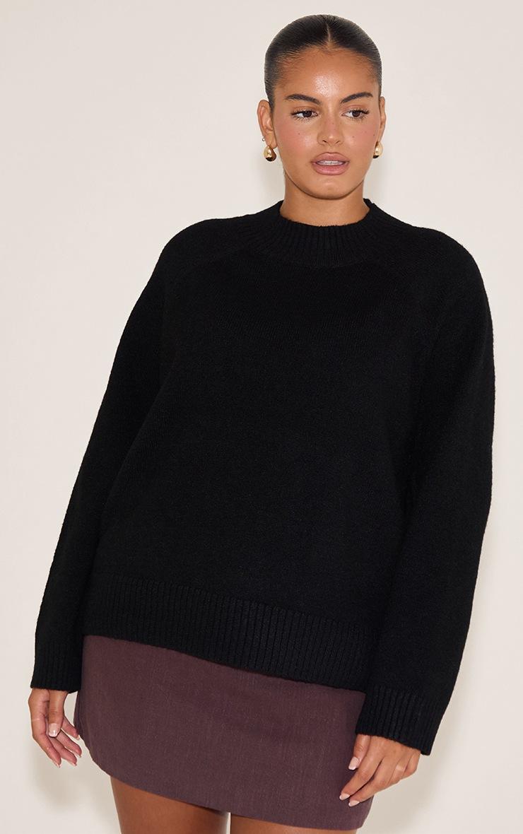 Pretty Little Thing Plus Black Turtleneck Knit Sweater