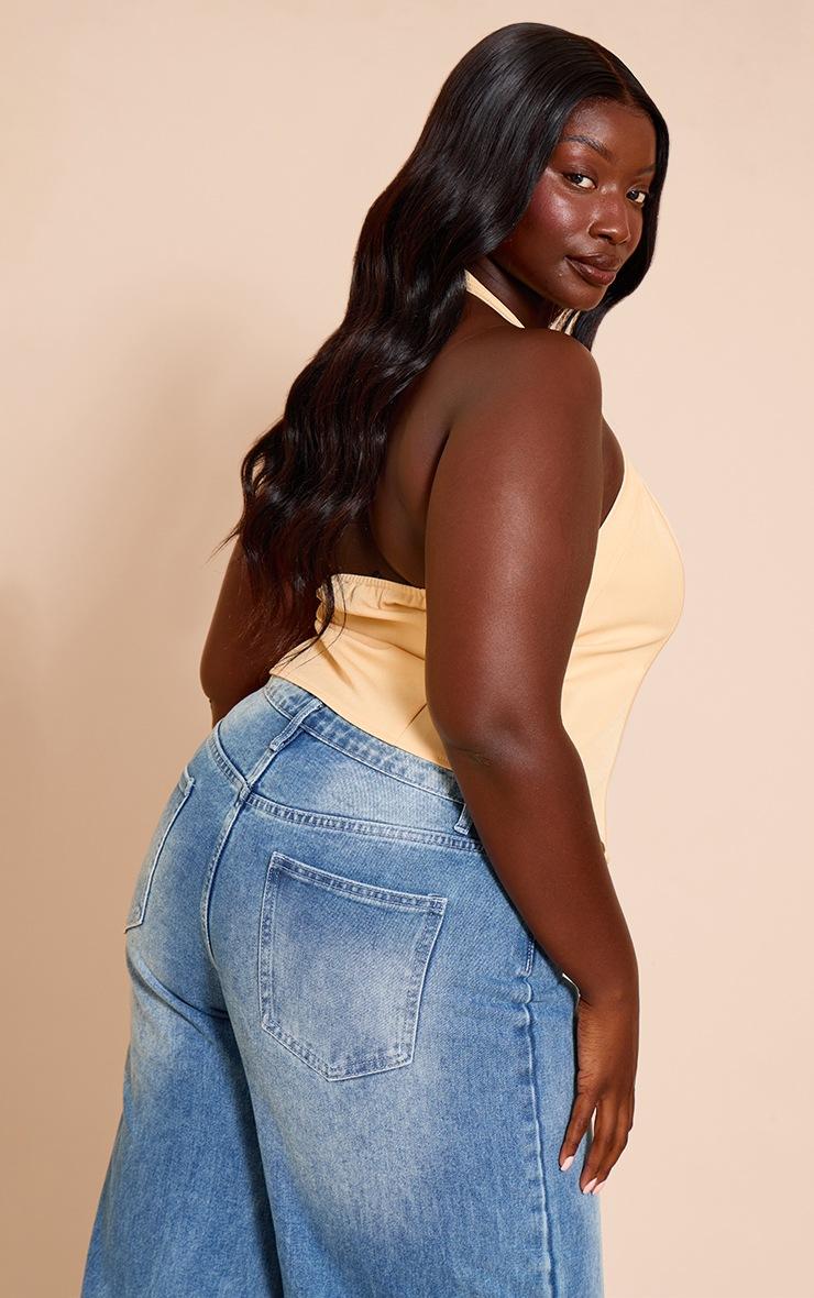 Pretty Little Thing Plus Butter Yellow Boned Dip Hem Corset