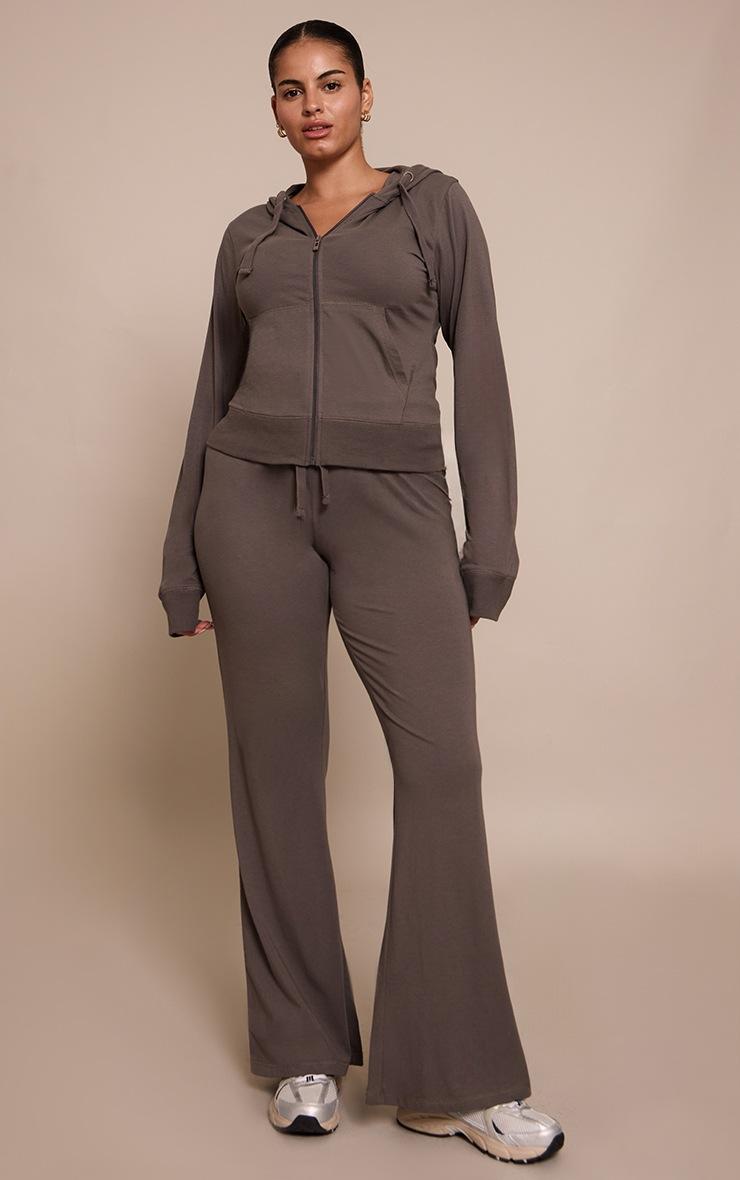 Pretty Little Thing Plus Charcoal Low Rise Skinny Flare Pants