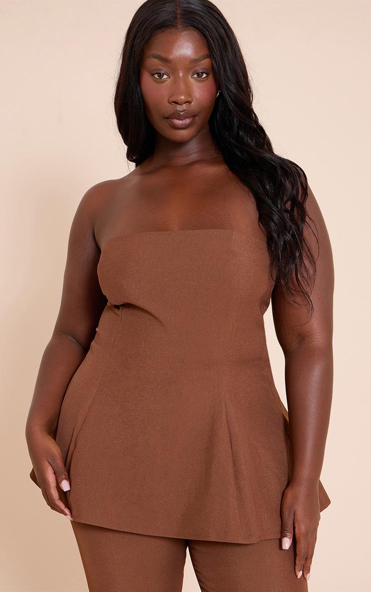 Pretty Little Thing Plus Chocolate Bandeau A-line Top