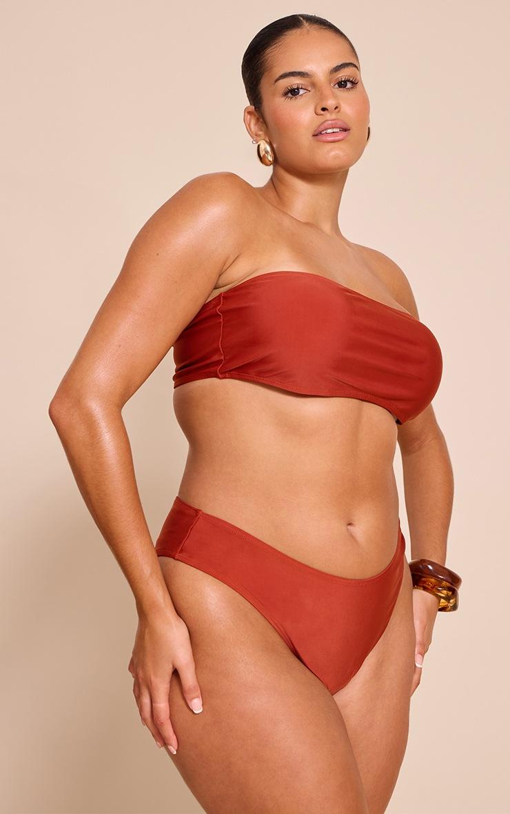 Pretty Little Thing Plus Chocolate Bandeau Mix & Match Bikini Top