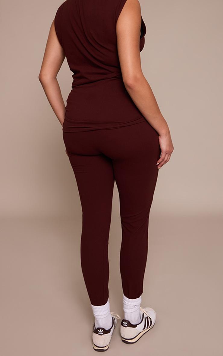 Pretty Little Thing Plus Chocolate Sculpt Ruched Leggings