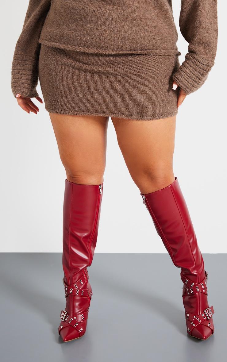 Pretty Little Thing Plus Chocolate Textured Knit Mini Skirt