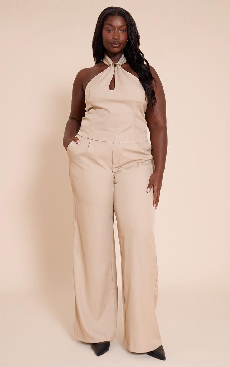 Pretty Little Thing Plus Clay Tailored Straight Leg Pants
