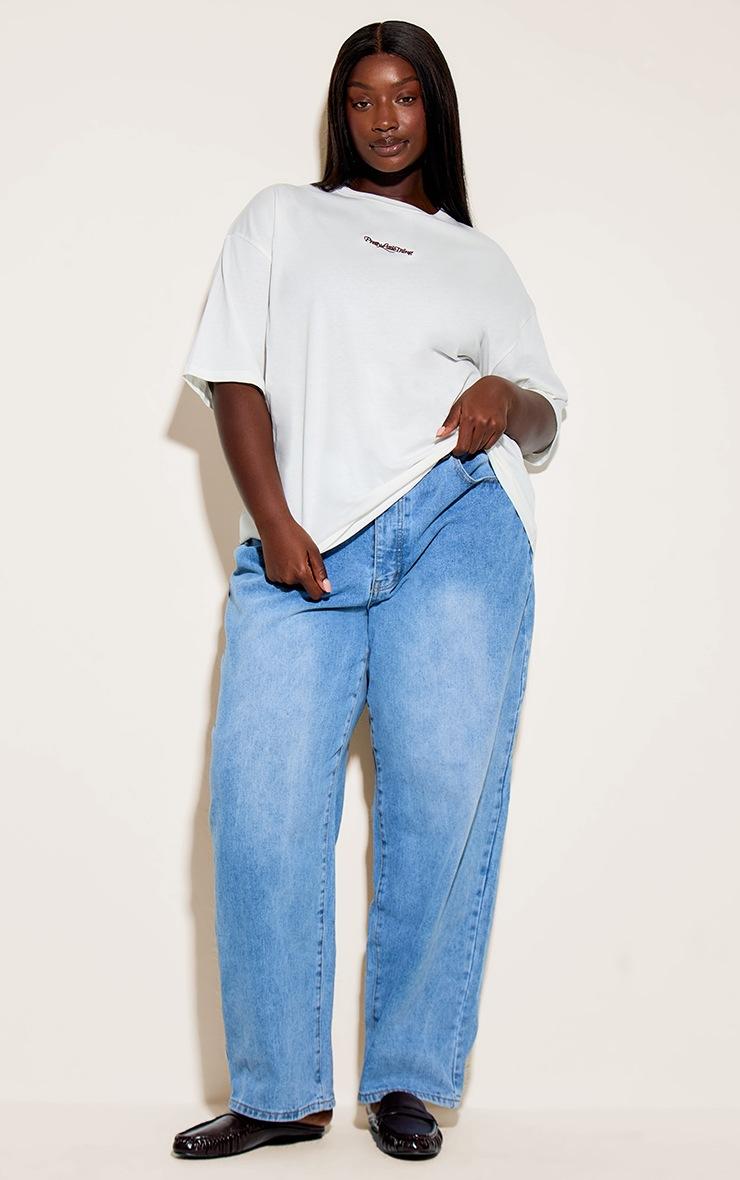 Pretty Little Thing Plus Cream Prettylittlething Oversized T-Shirt
