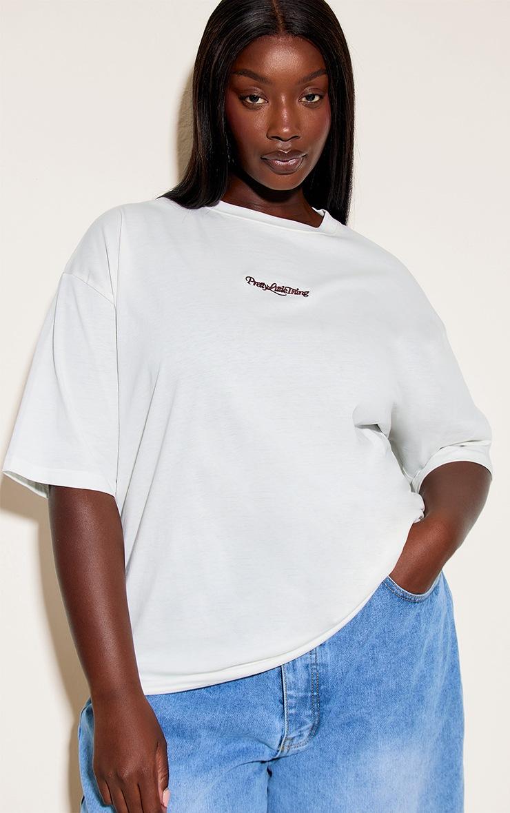 Pretty Little Thing Plus Cream Prettylittlething Oversized T-Shirt