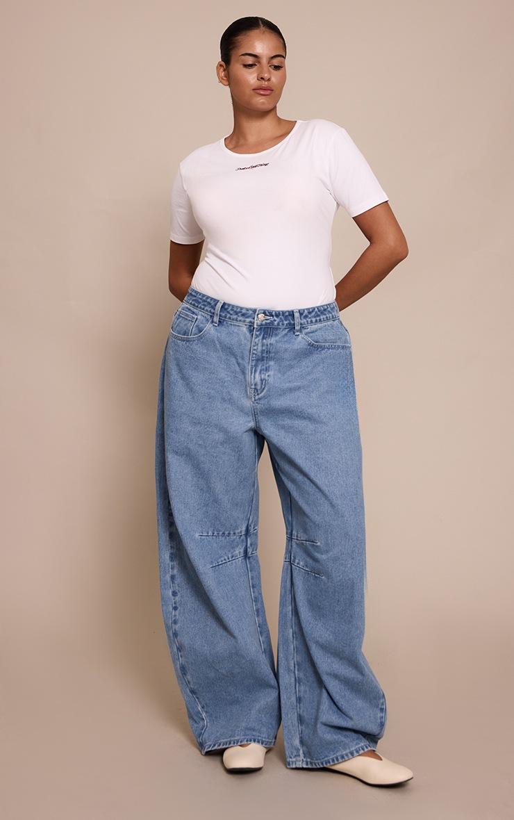 Pretty Little Thing Plus Cream Prettylittlething Short Sleeve Bodysuit