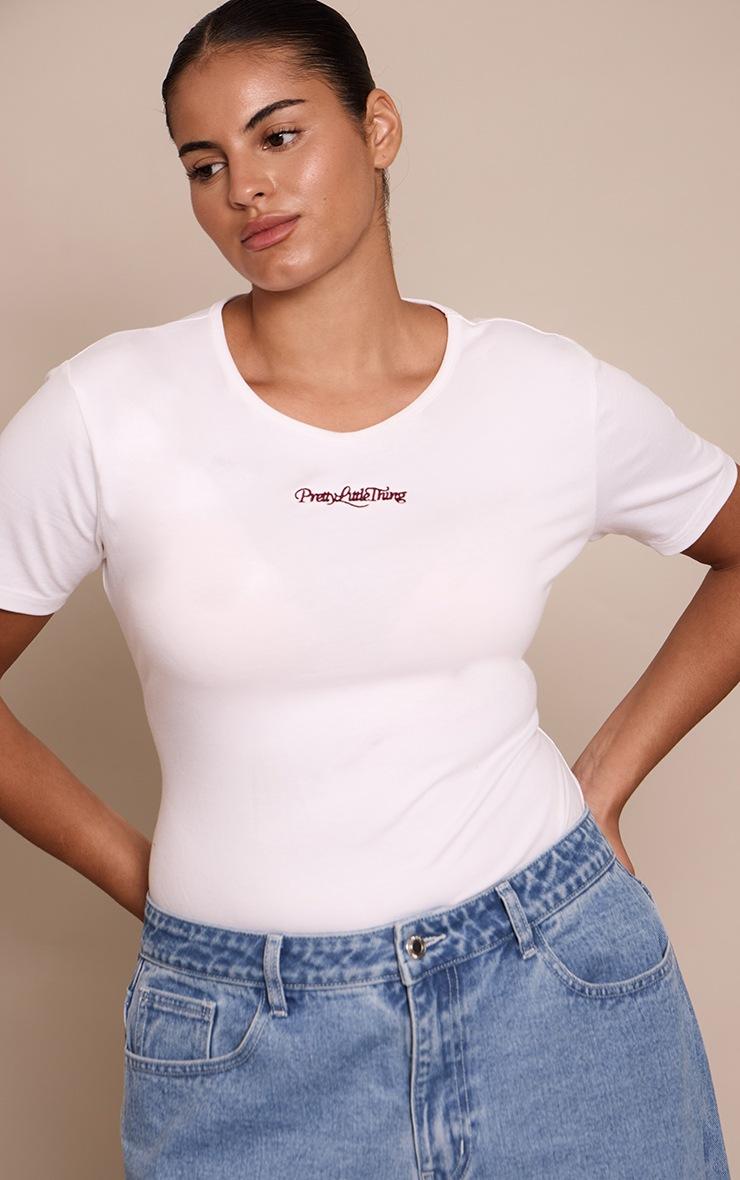 Pretty Little Thing Plus Cream Prettylittlething Short Sleeve Bodysuit