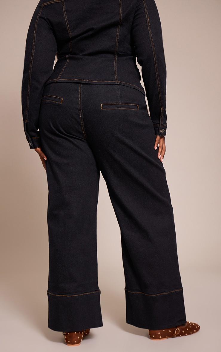 Pretty Little Thing Plus Dark Indigo Turn Up Detail Jean