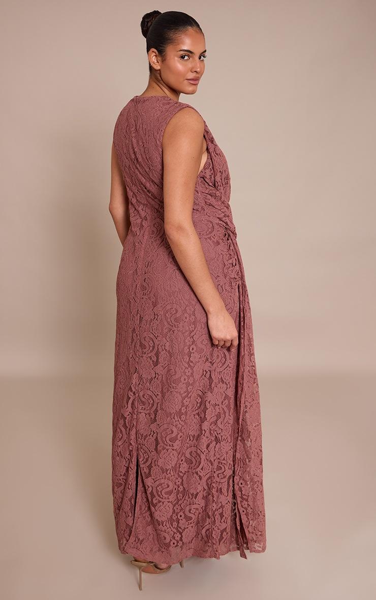Pretty Little Thing Plus Lace Detail Twist Front Maxi Dress