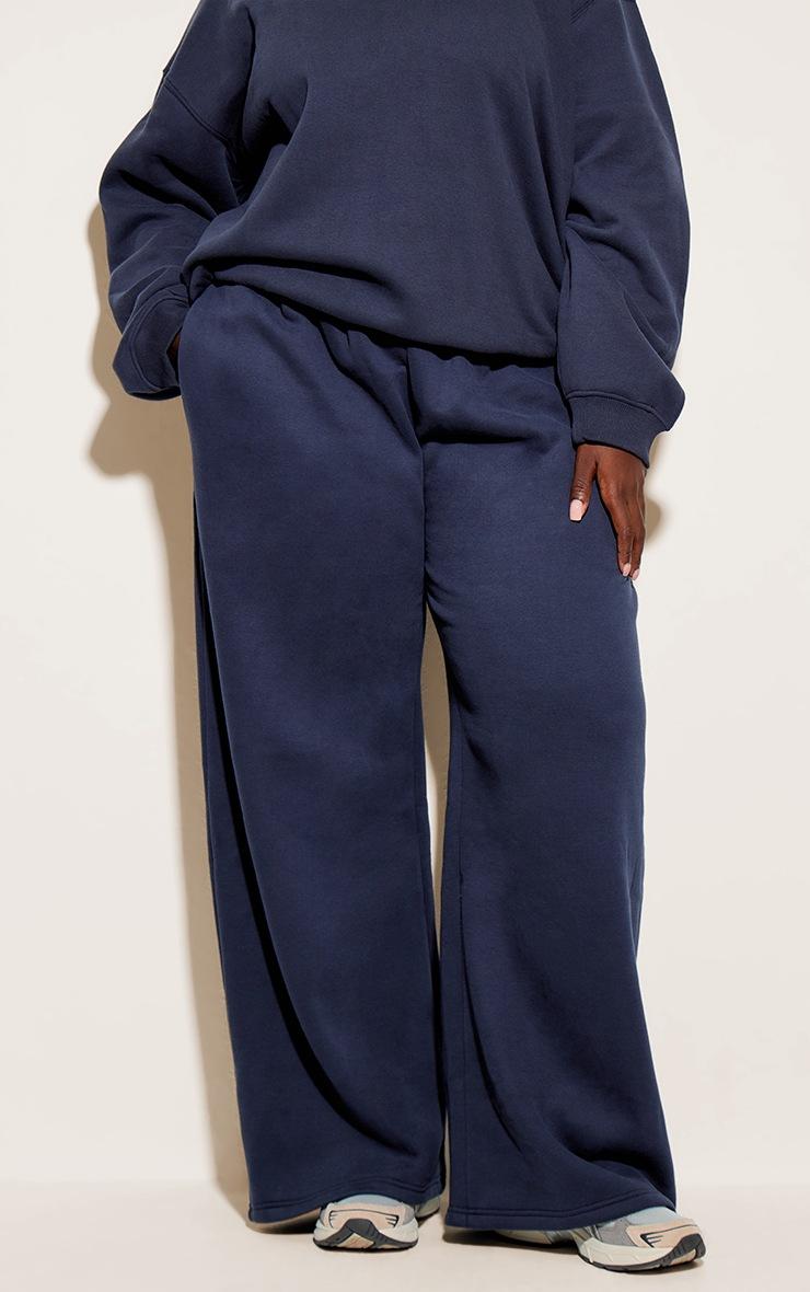 Pretty Little Thing Plus Navy Straight Leg Sweatpant