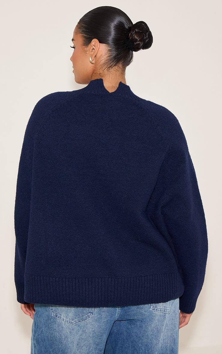 Pretty Little Thing Plus Navy Turtleneck Knit Sweater