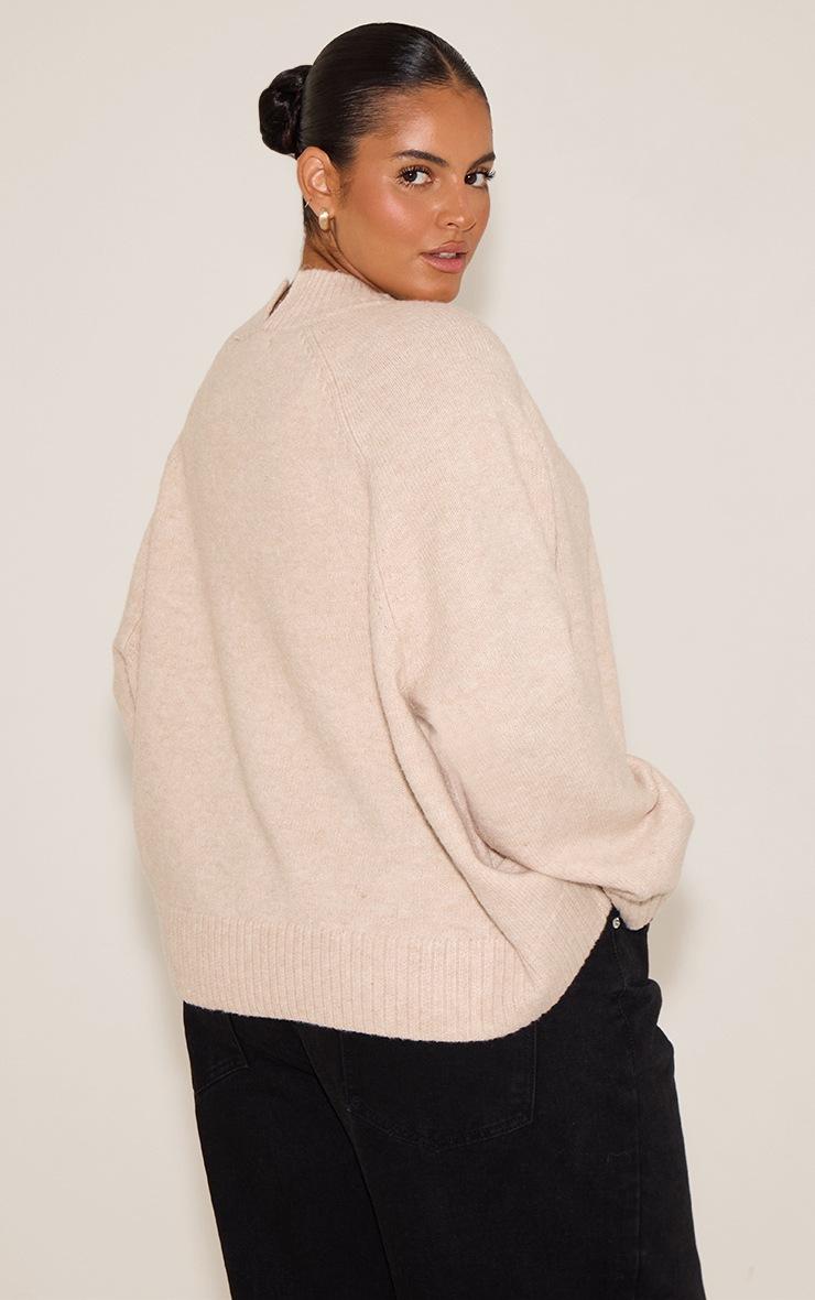Pretty Little Thing Plus Oatmeal Turtleneck Knit Sweater