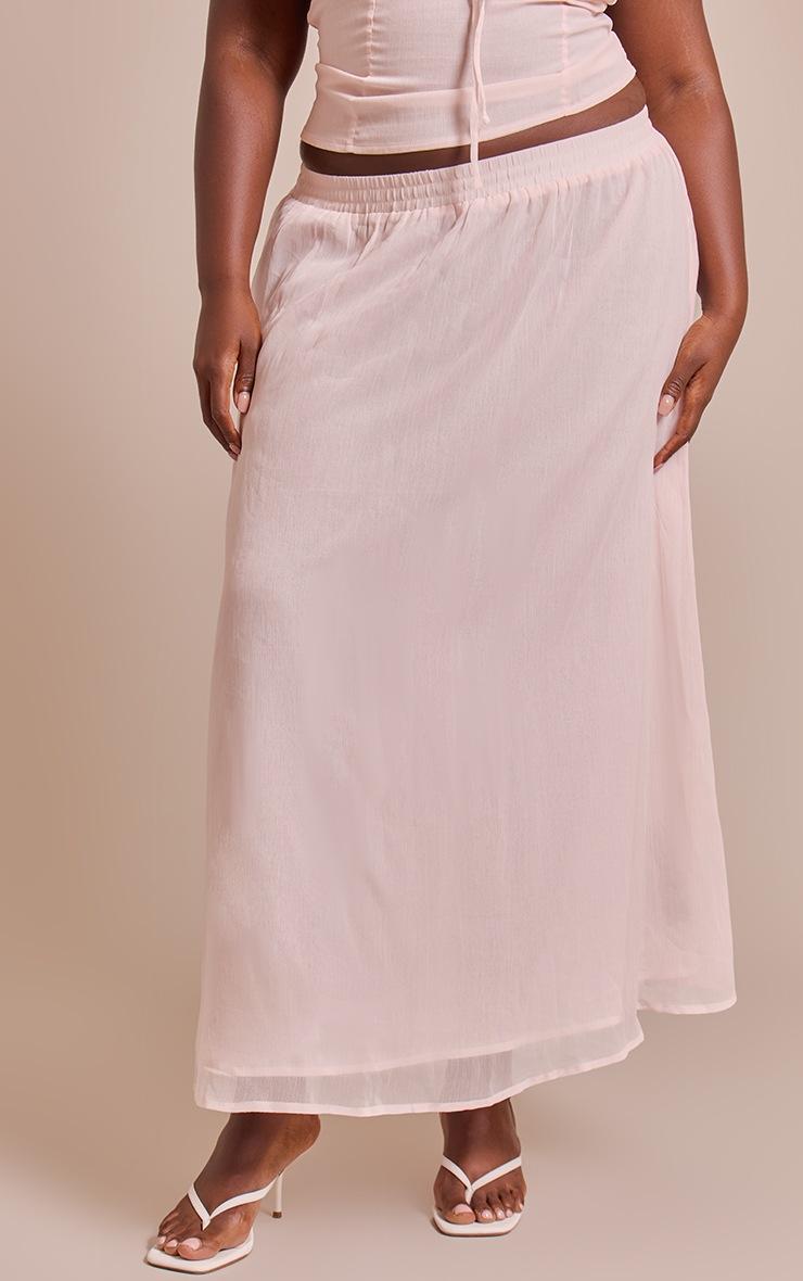 Pretty Little Thing Plus Pink Chiffon Maxi Floaty Skirt