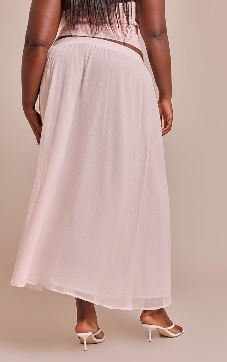 Pretty Little Thing Plus Pink Chiffon Maxi Floaty Skirt