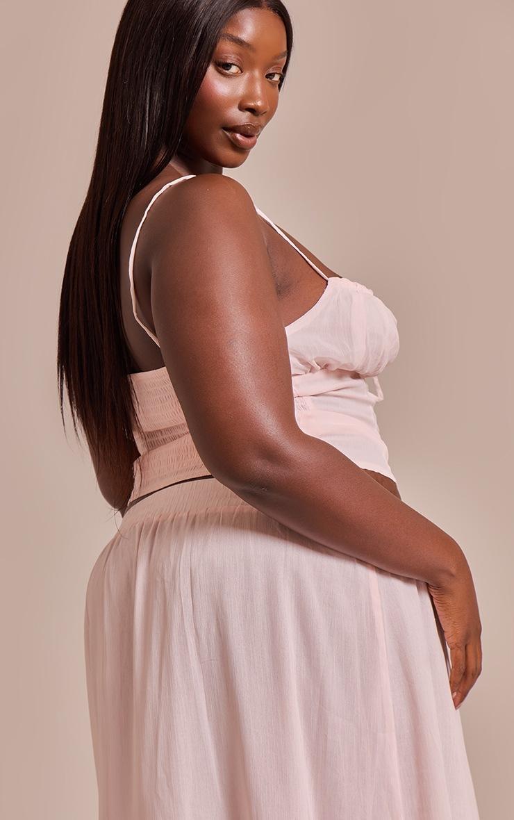Pretty Little Thing Plus Pink Chiffon Ruched Bust Top
