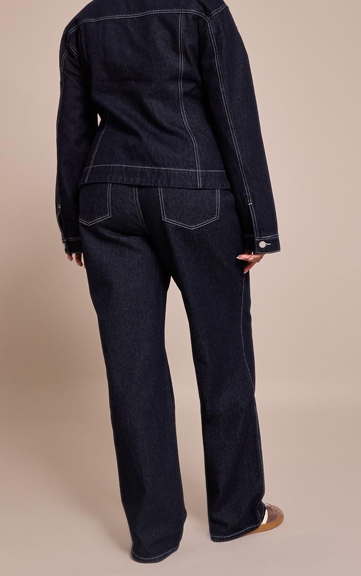 Pretty Little Thing Plus Raw Indigo High Waisted Denim Straight Leg Jeans