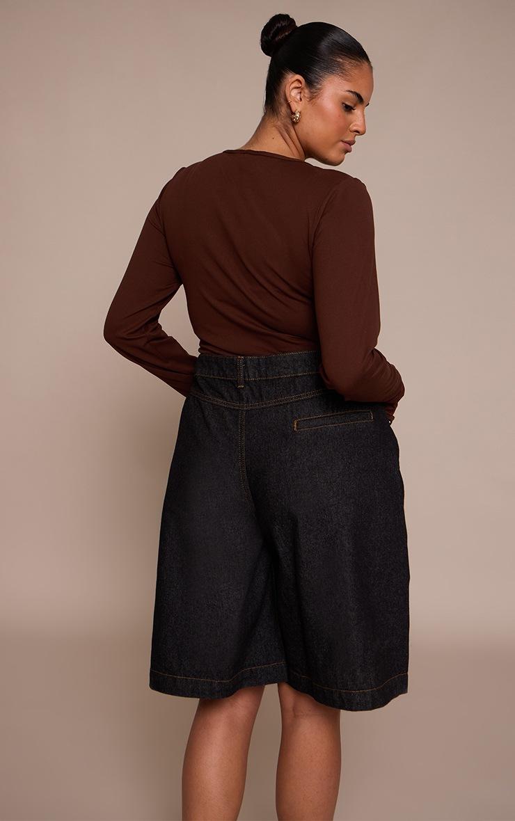 Pretty Little Thing Plus Raw Indigo Wash Longline Denim Jorts