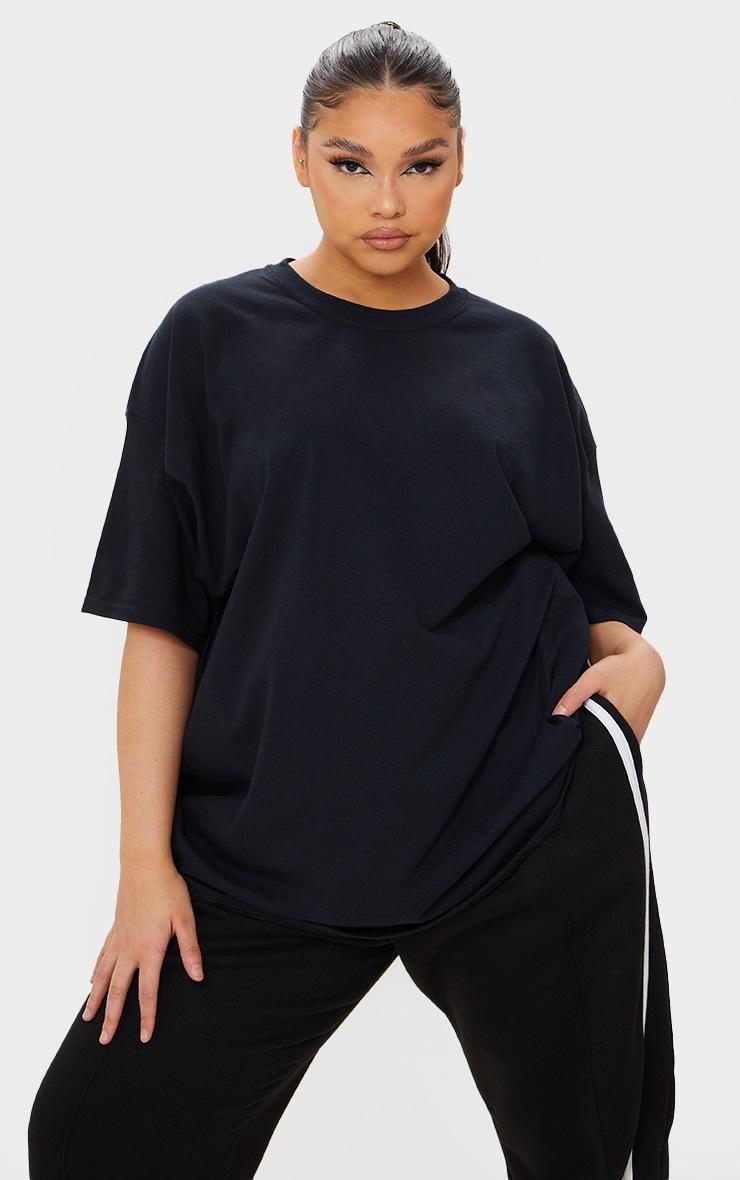 Pretty Little Thing Plus Ultimate Black Oversized T Shirt