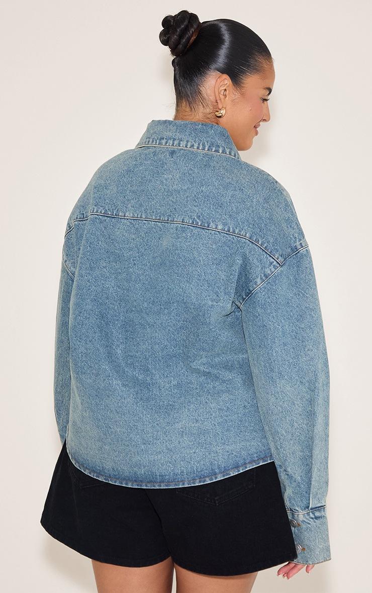 Pretty Little Thing Plus Vintage Balloon Sleeve Denim Shirt