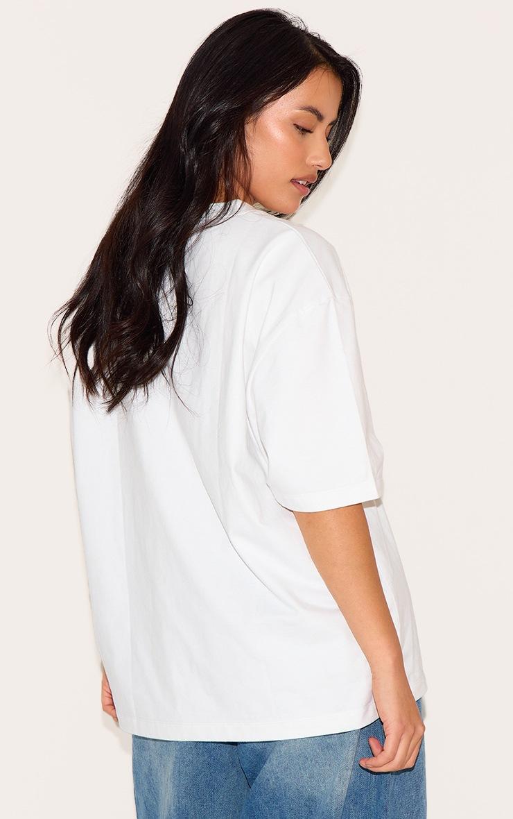 Pretty Little Thing Plus White Premium Cotton Oversized T-shirt
